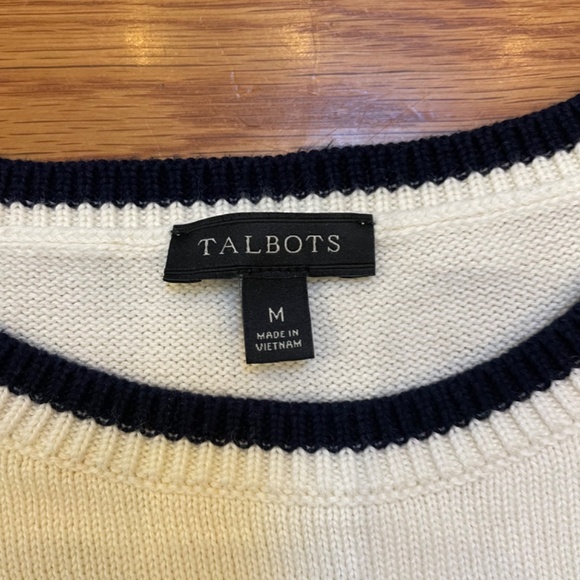 Talbots Bold Striped Pima Cotton Sweater, Size M - Picture 3 of 8